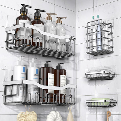 Adhesive Stainless Steel Shower Caddy Organizer
