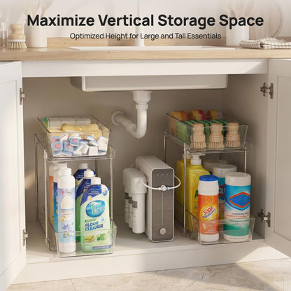 2-Tier Clear Under Sink Organizer with Drawers