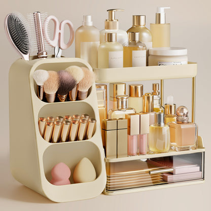 Makeup Organizer with Brush Holder for Vanity