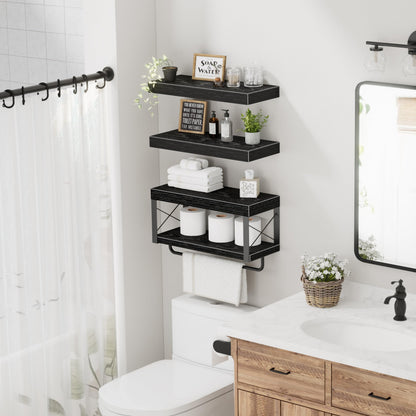 Floating Bathroom Shelves Over Toilet Storage