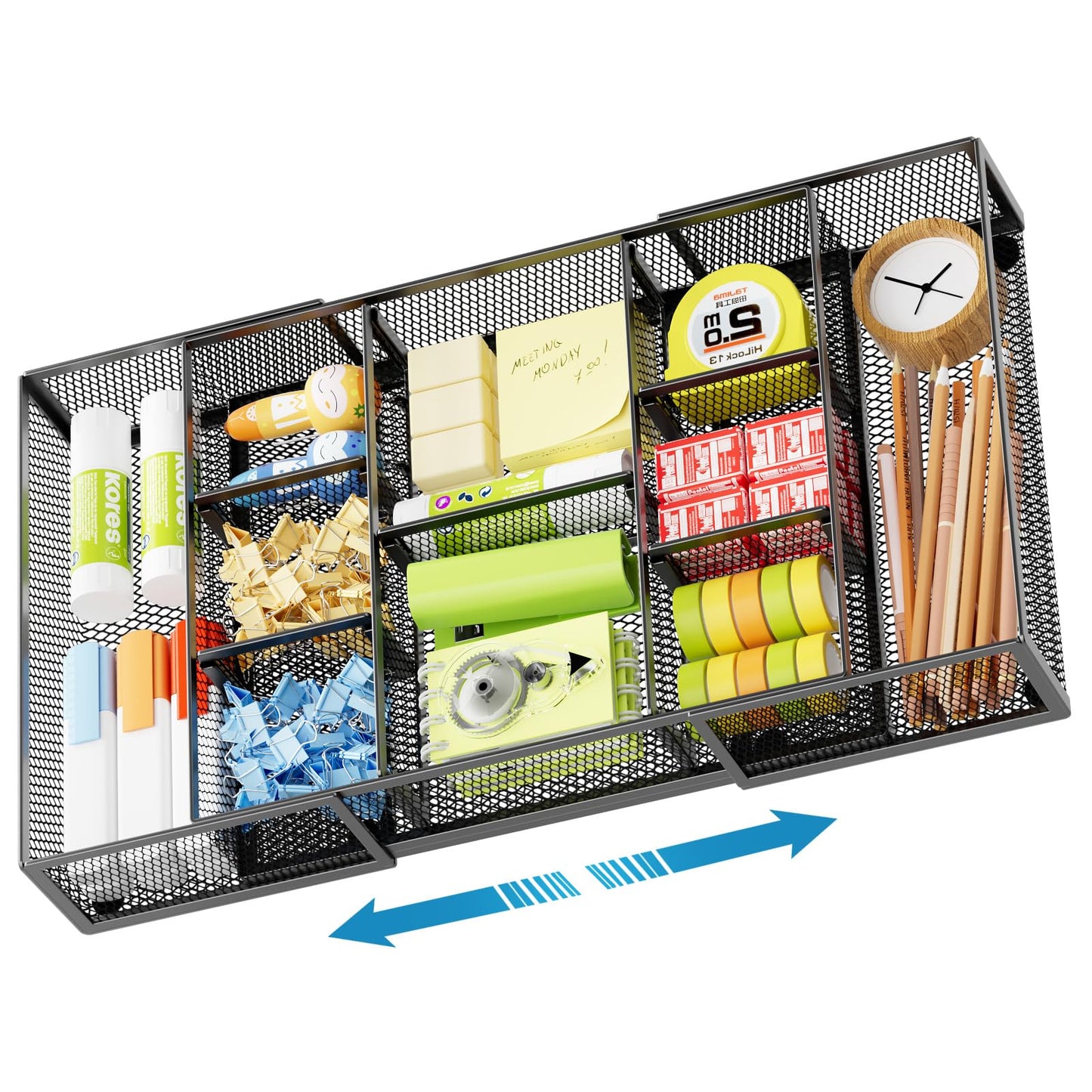 Expandable Drawer Organizer with Adjustable Compartments