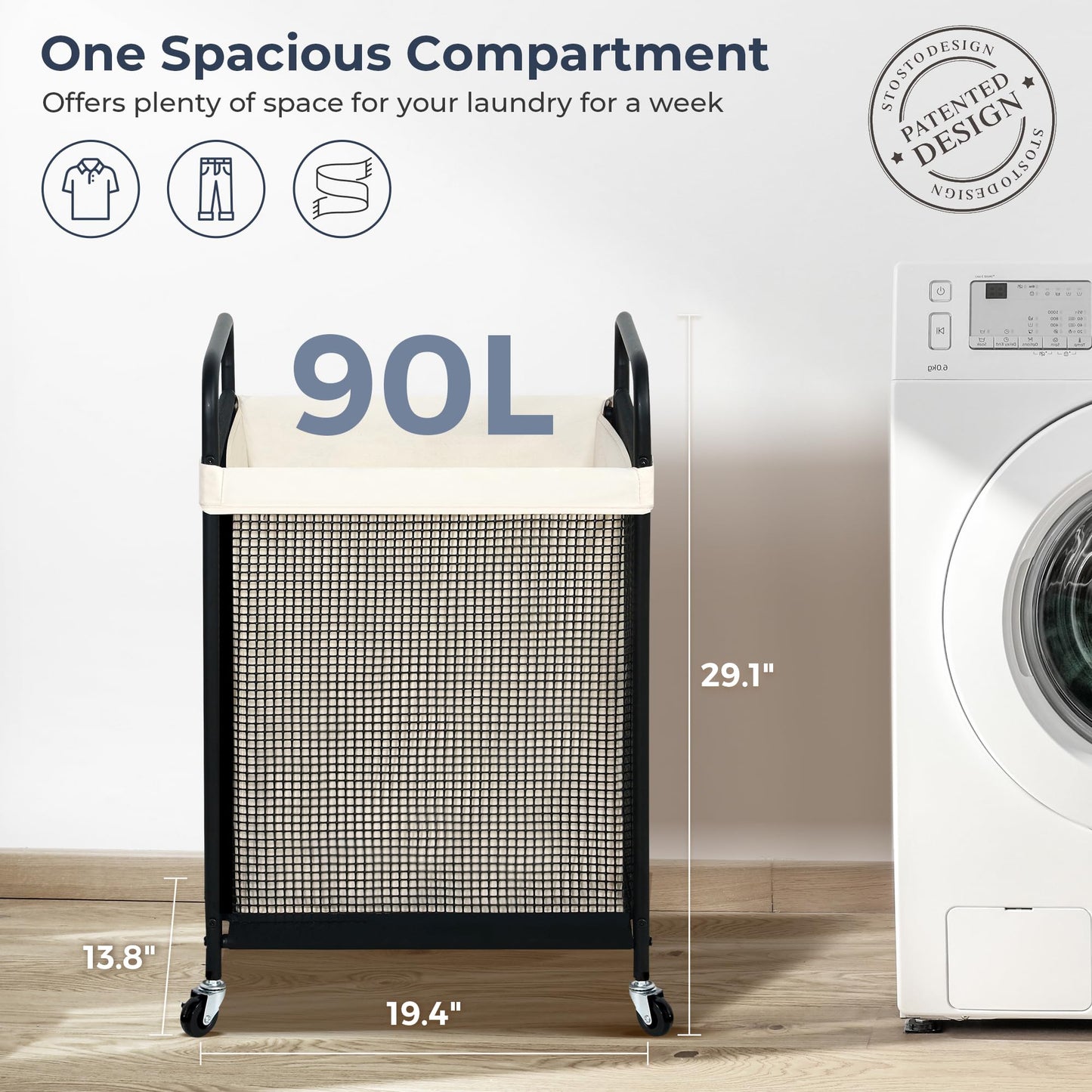 Laundry Hamper with Removable Bag