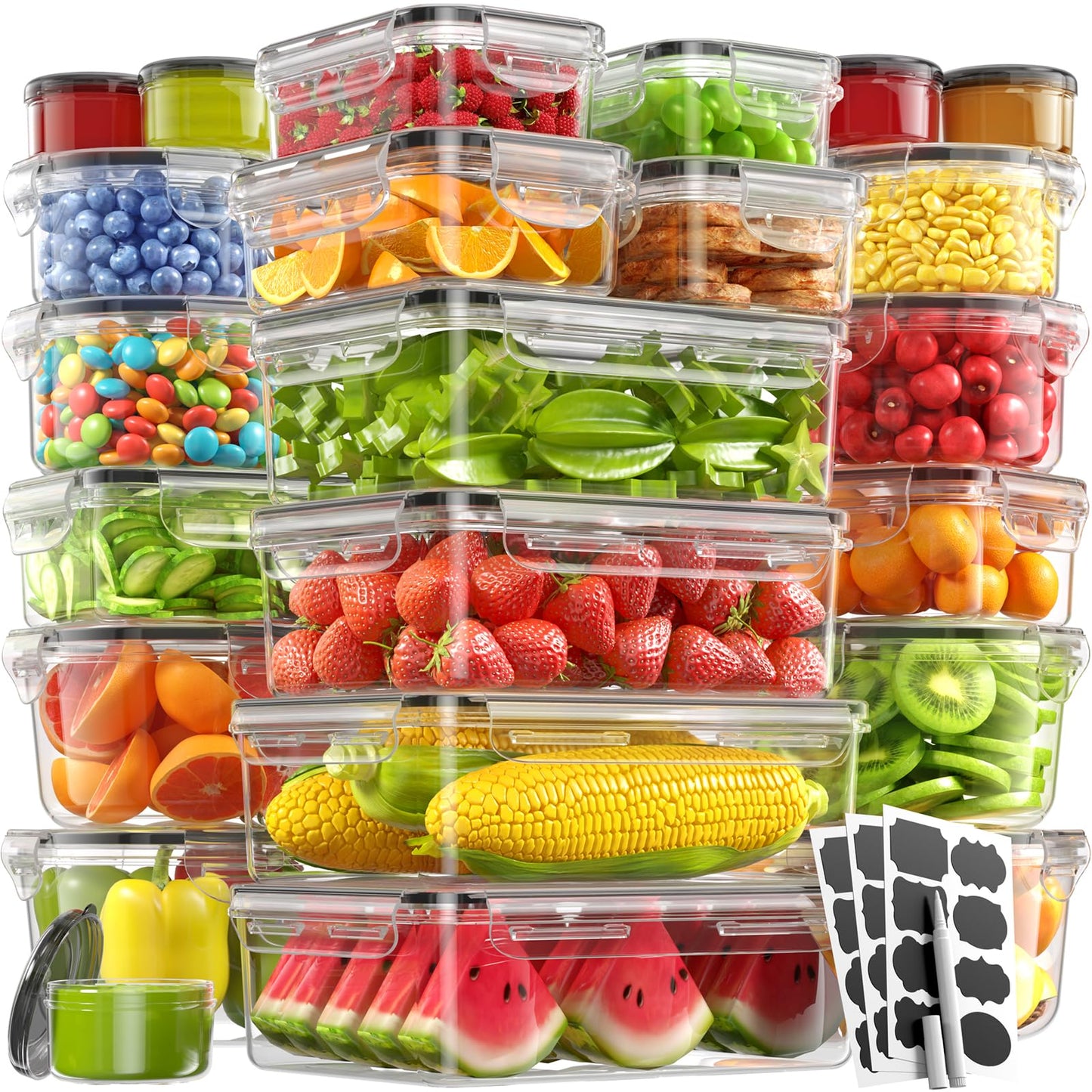 Food Storage Containers Set for Kitchen Organization