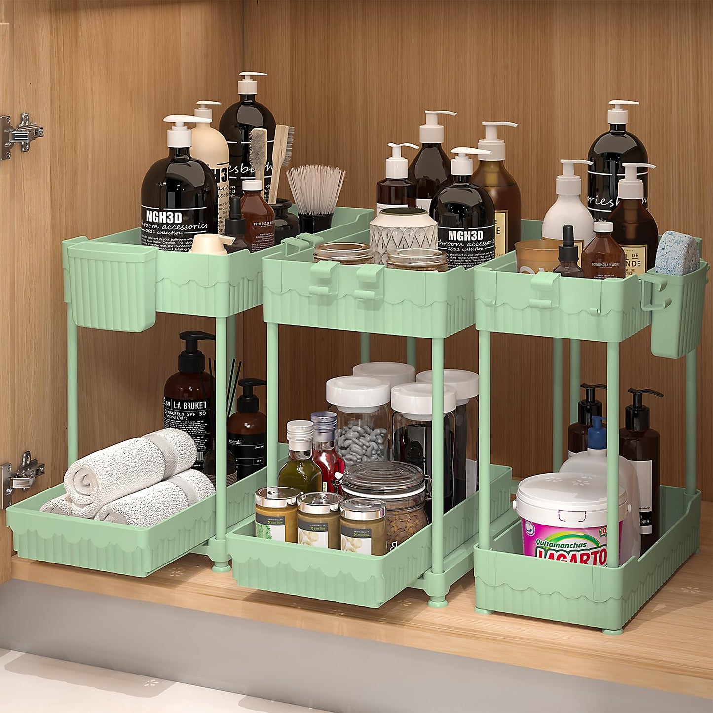 2-Tier Under Sink Organizer with Sliding Drawers