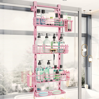 4 Tier Over Door Shower Caddy with Hooks