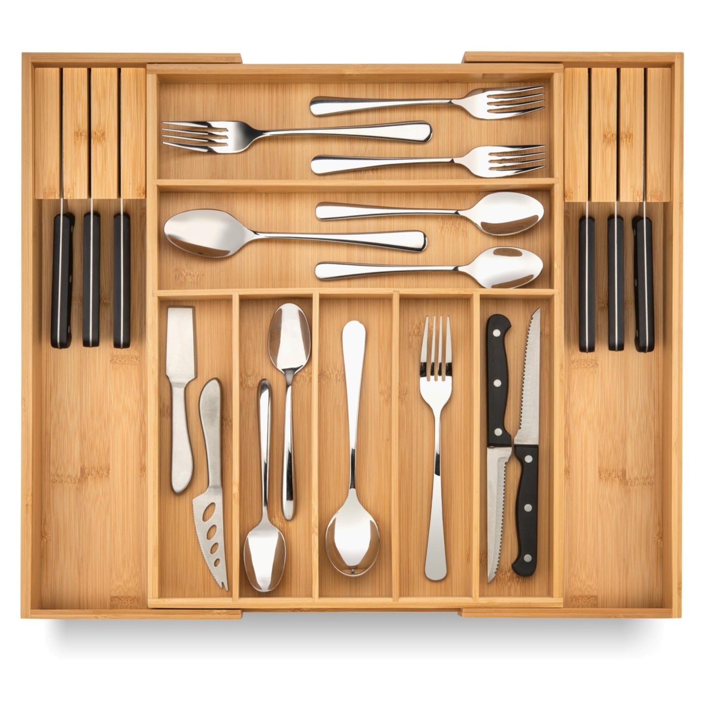 Purawood Bamboo Drawer Organizer