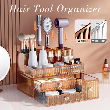 Tempered Glass Cosmetic Organizer for Vanity