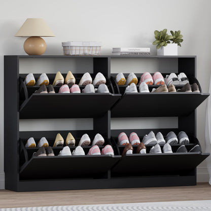 Wooden Shoe Cabinet with Flip Drawers