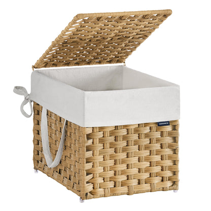 Slim Rattan Laundry Hamper with Lid