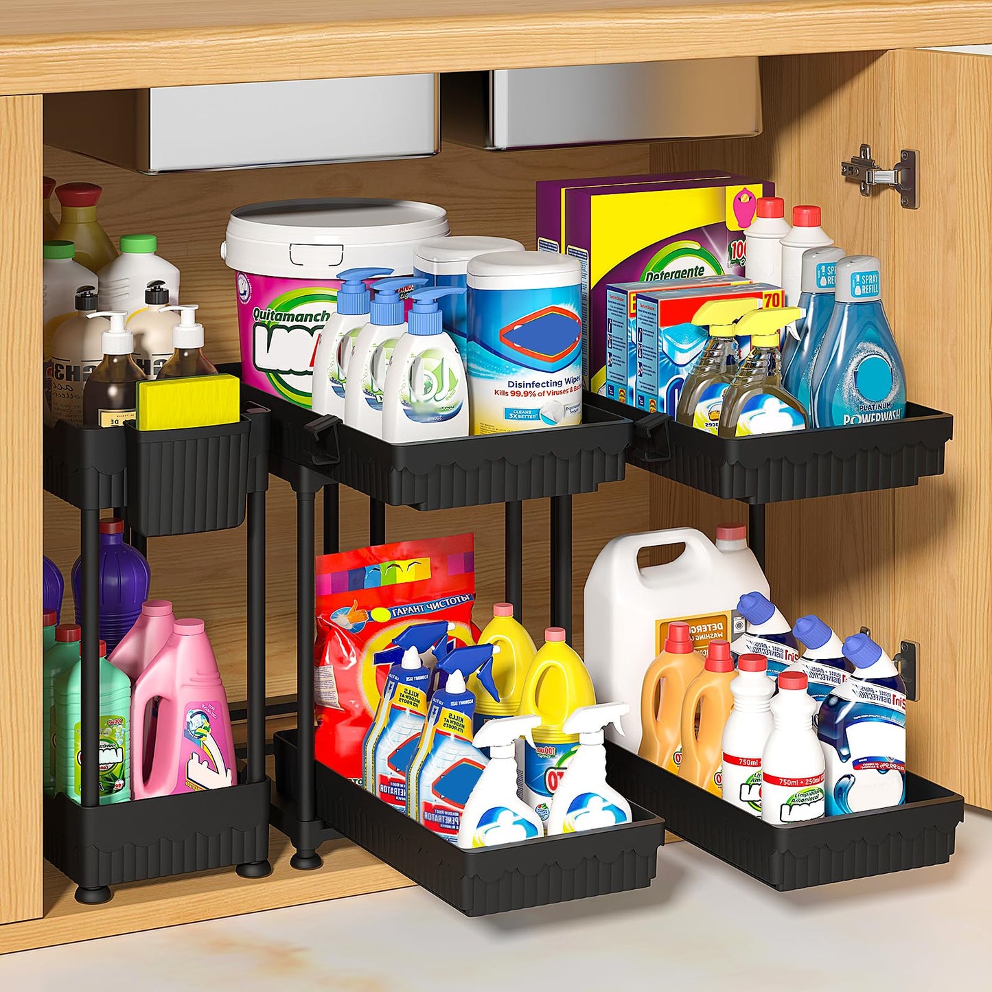 2-Tier Under Sink Organizer with Sliding Drawers
