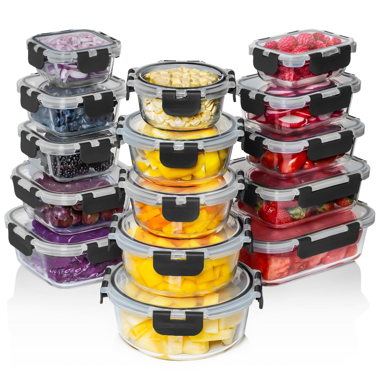 Glass Food Storage Containers Set with Lids