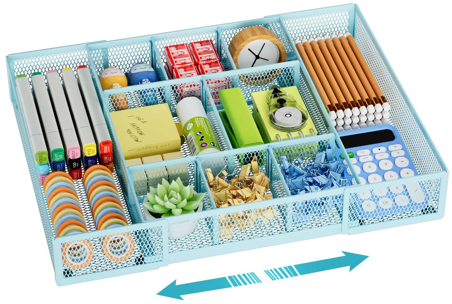 Expandable Drawer Organizer with Adjustable Compartments