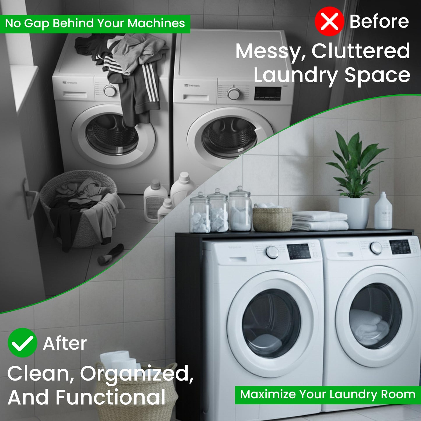 Over Washer Dryer Storage Shelf Organizer