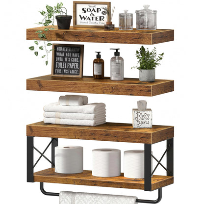 Floating Bathroom Shelves Over Toilet Storage