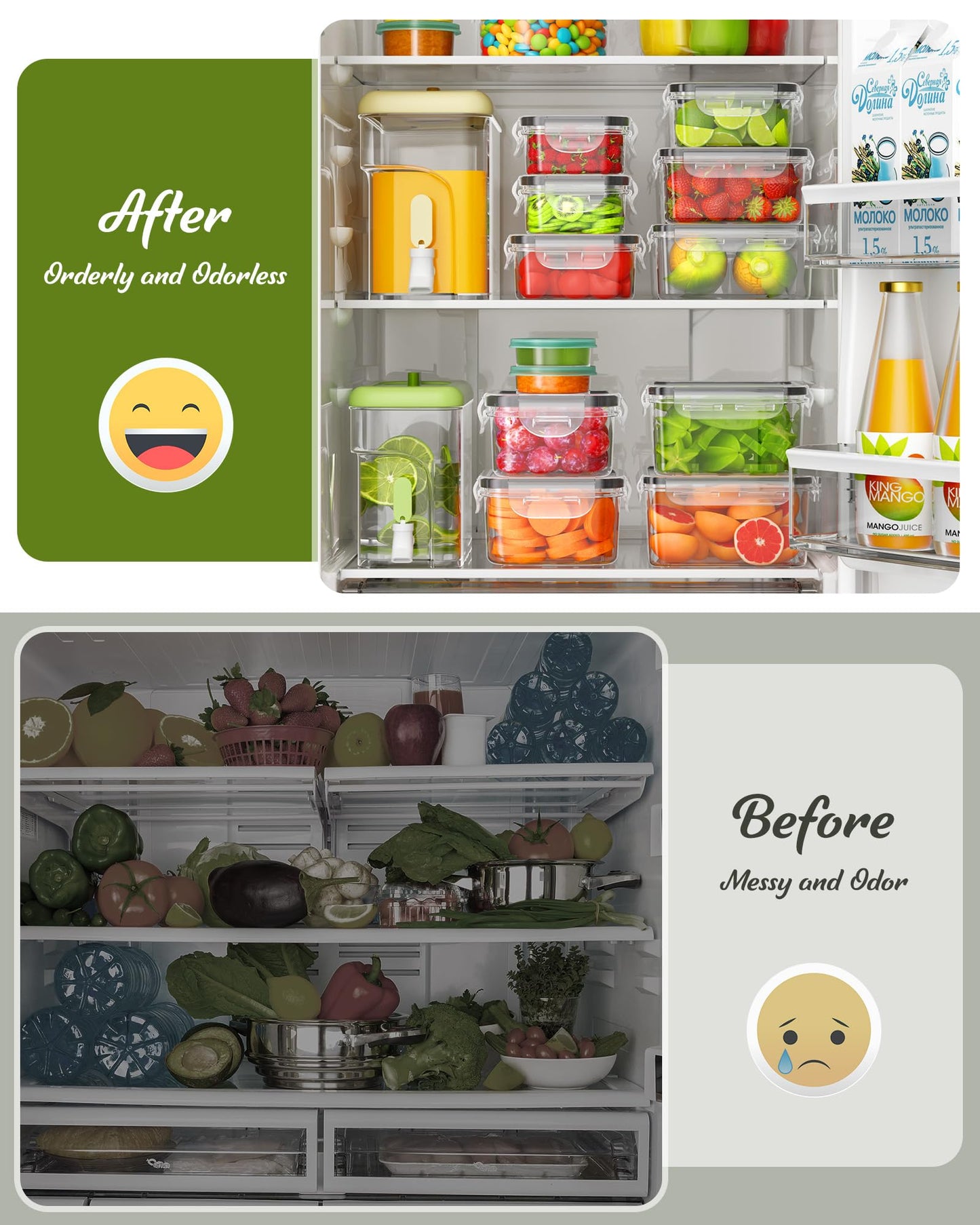 Food Storage Containers Set for Kitchen Organization