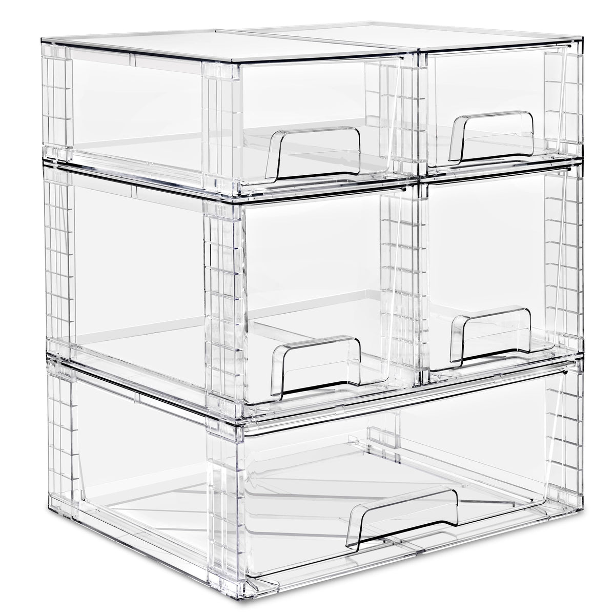 Stackable Clear Storage Drawers Organizer