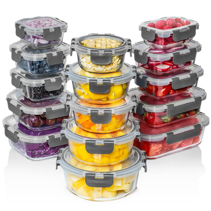 Glass Food Storage Containers Set with Lids