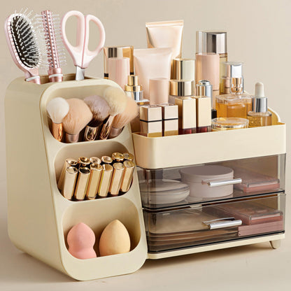 Makeup Organizer with Brush Holder for Vanity