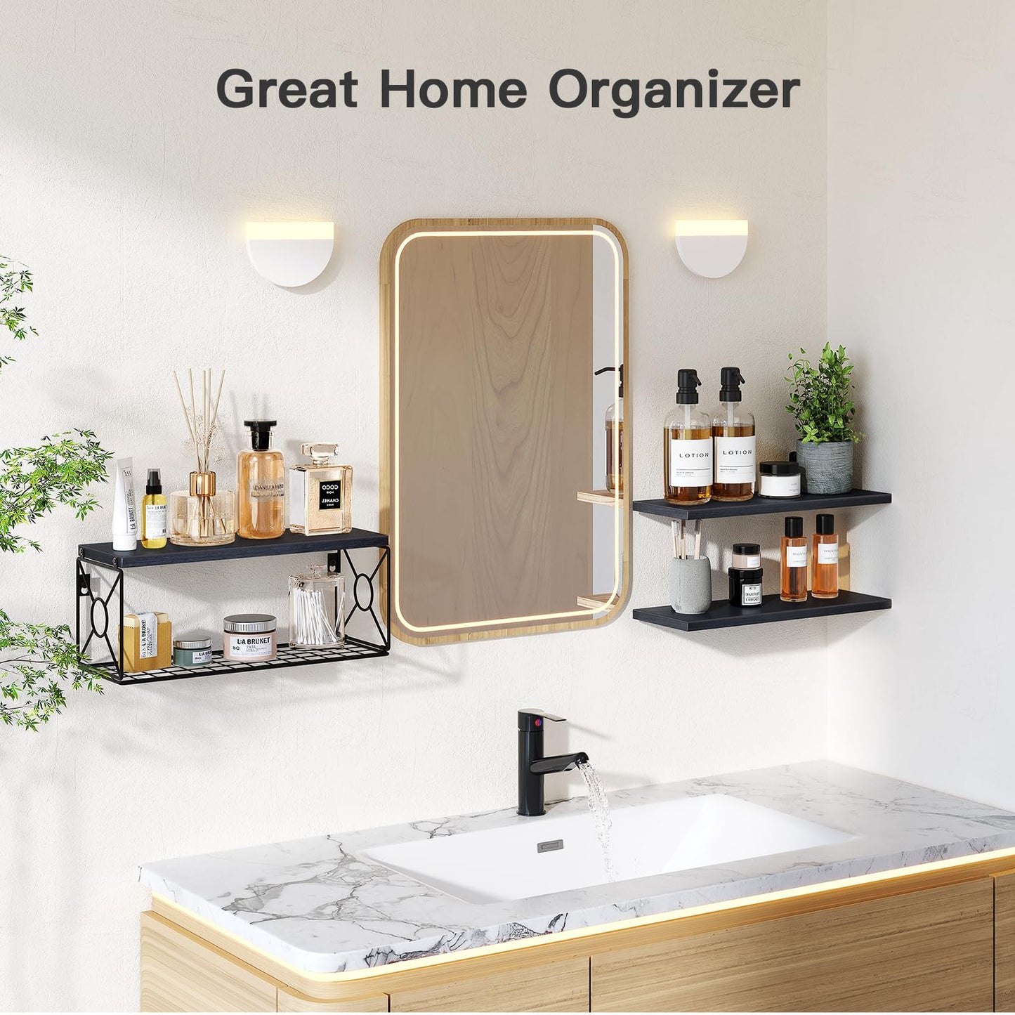Amada Bathroom Shelves Over Toilet with Storage Basket