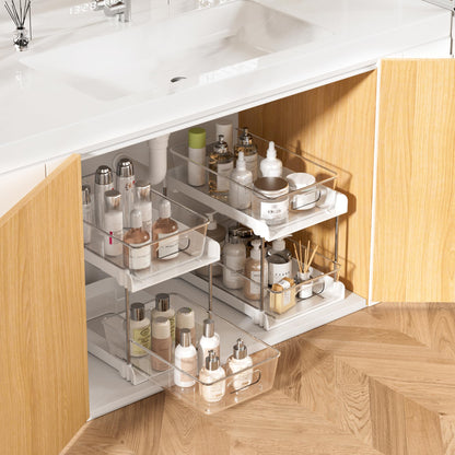2-Tier Clear Under Sink Organizer with Drawers