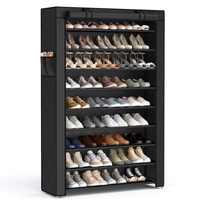10-Tier Shoe Rack Organizer with Cover