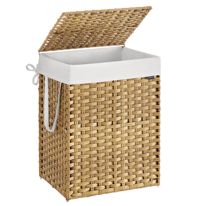 Slim Rattan Laundry Hamper with Lid