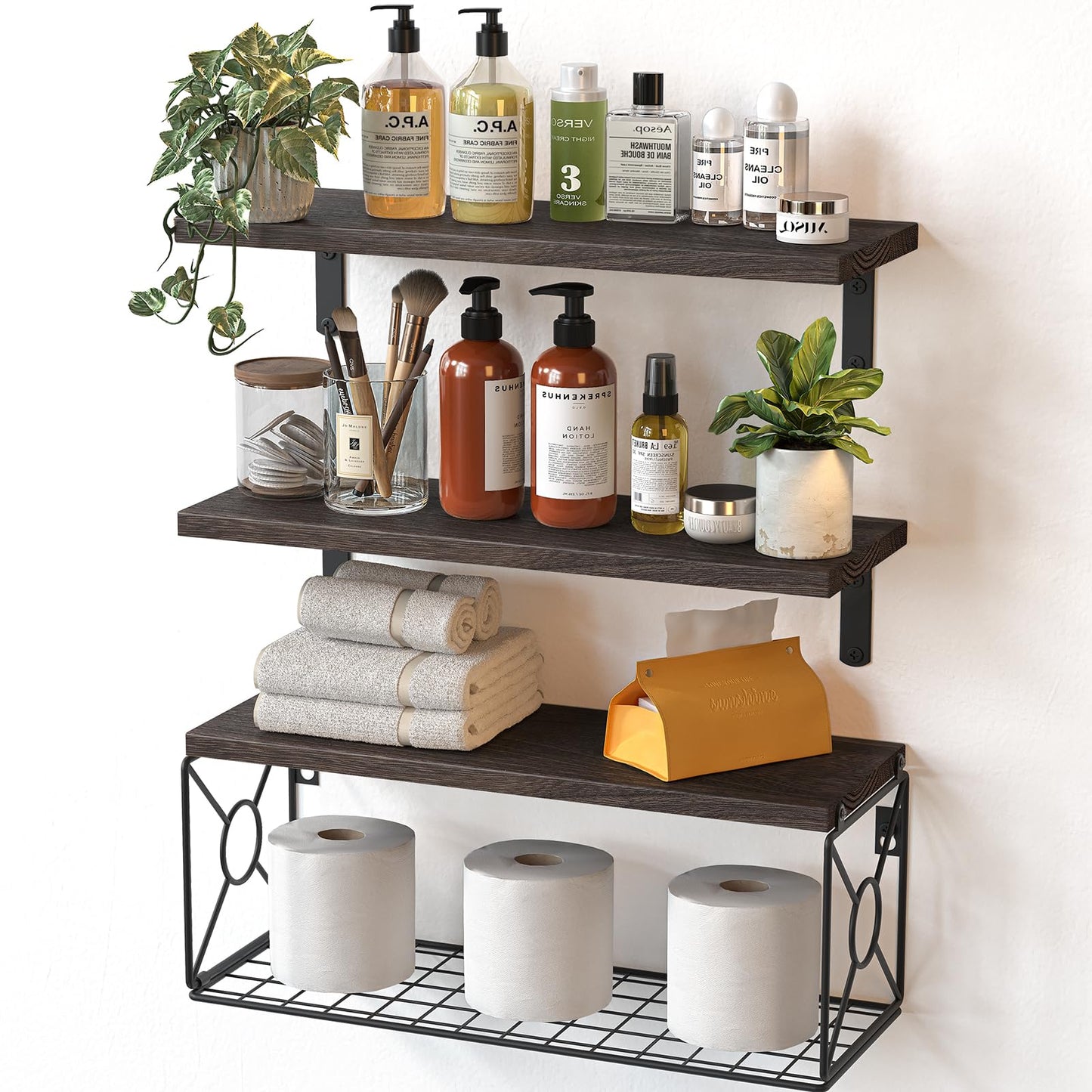 Amada Bathroom Shelves Over Toilet with Storage Basket