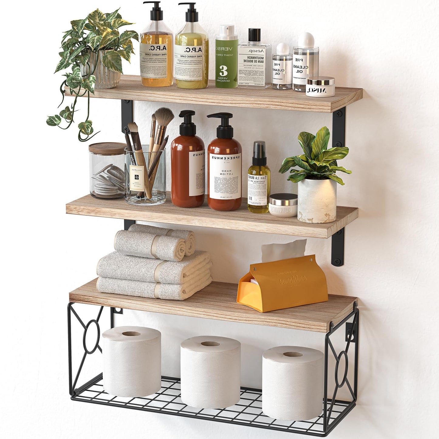 Amada Bathroom Shelves Over Toilet with Storage Basket