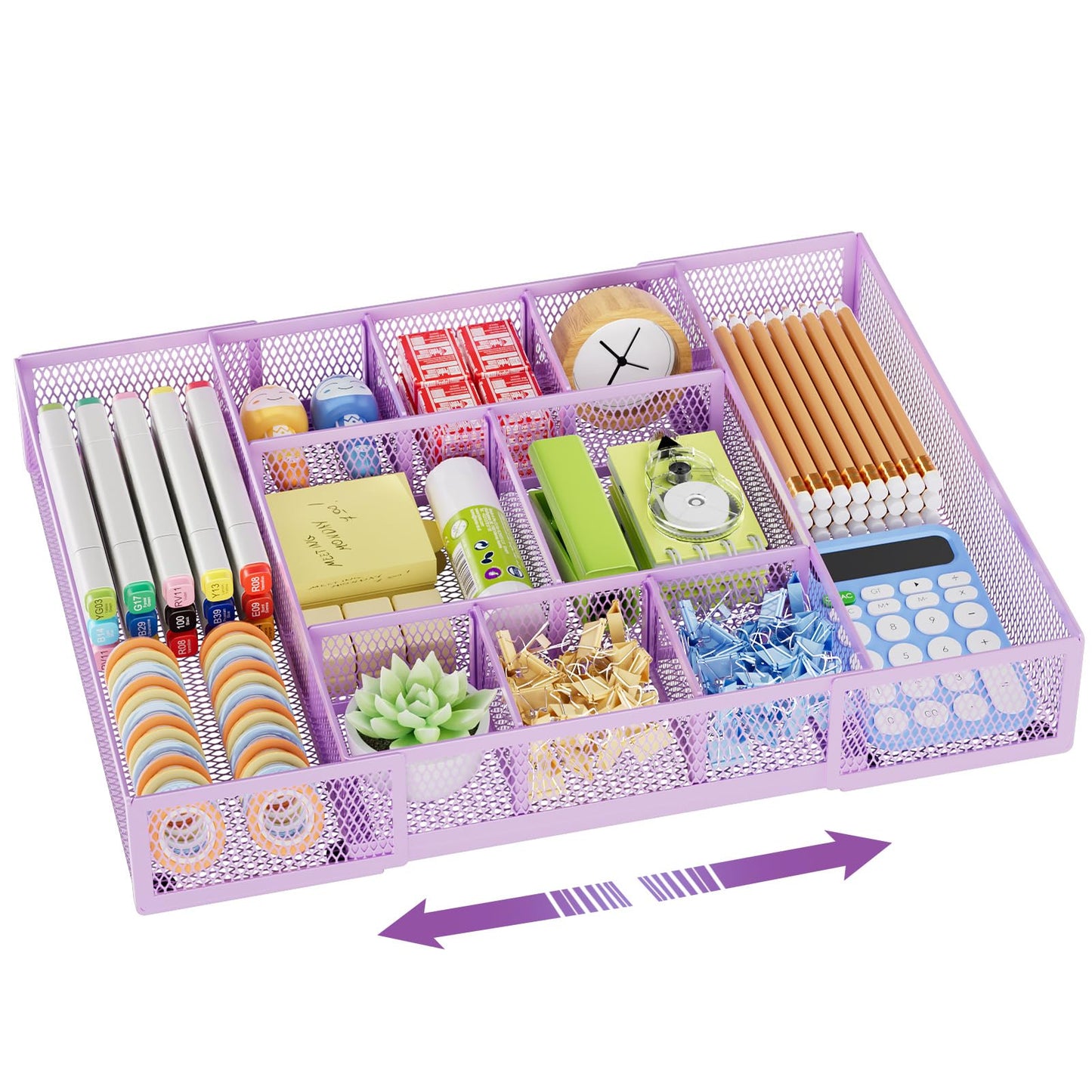 Expandable Drawer Organizer with Adjustable Compartments