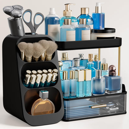 Makeup Organizer with Brush Holder for Vanity