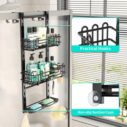 4 Tier Over Door Shower Caddy with Hooks