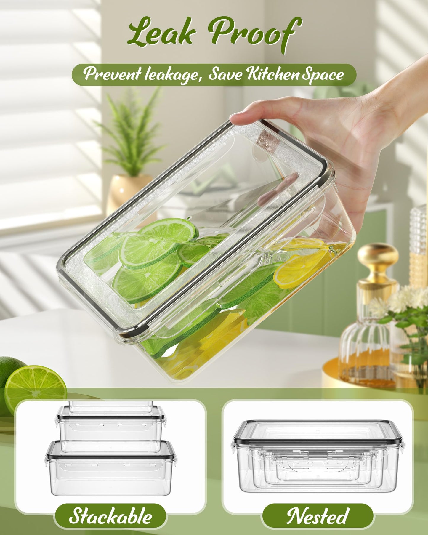 Food Storage Containers Set for Kitchen Organization