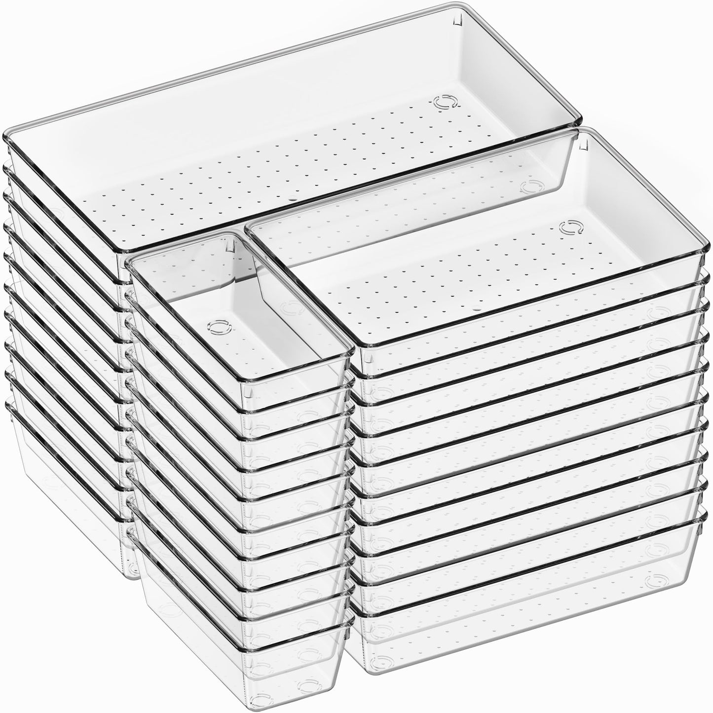 Clear Drawer Organizer Trays with Dividers