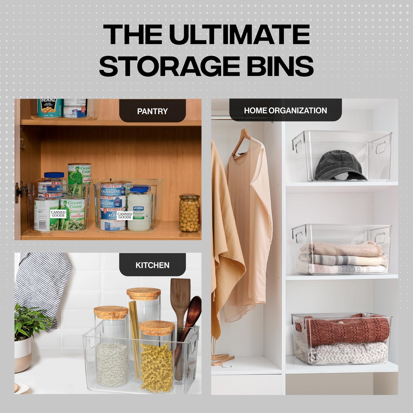 Clear Storage Bins for Home Organization
