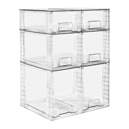 Stackable Clear Storage Drawers Organizer