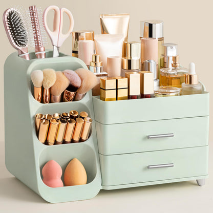 Makeup Organizer with Brush Holder for Vanity