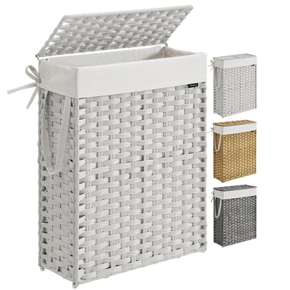 Slim Rattan Laundry Hamper with Lid