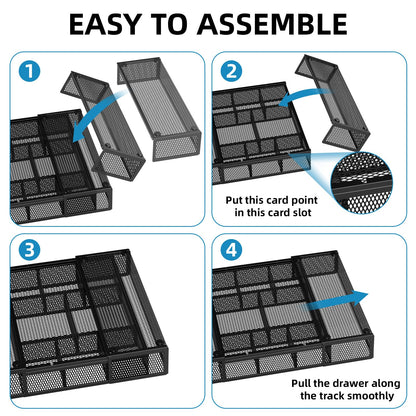 Expandable Drawer Organizer with Adjustable Compartments