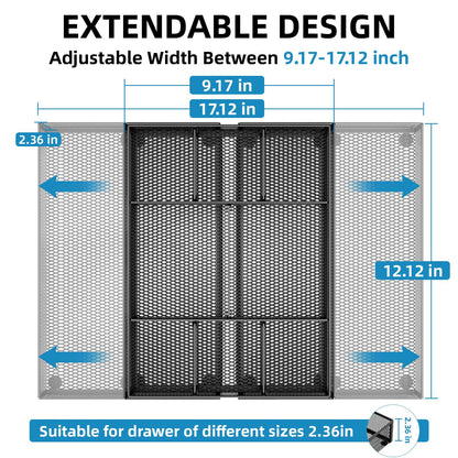 Expandable Drawer Organizer with Adjustable Compartments