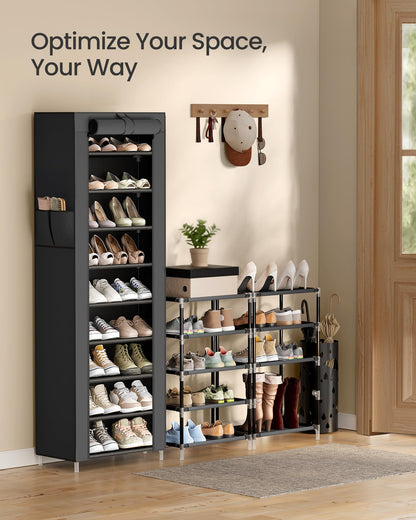 10-Tier Shoe Rack Organizer with Cover