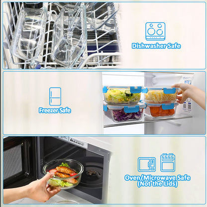 Glass Food Storage Containers Set with Lids