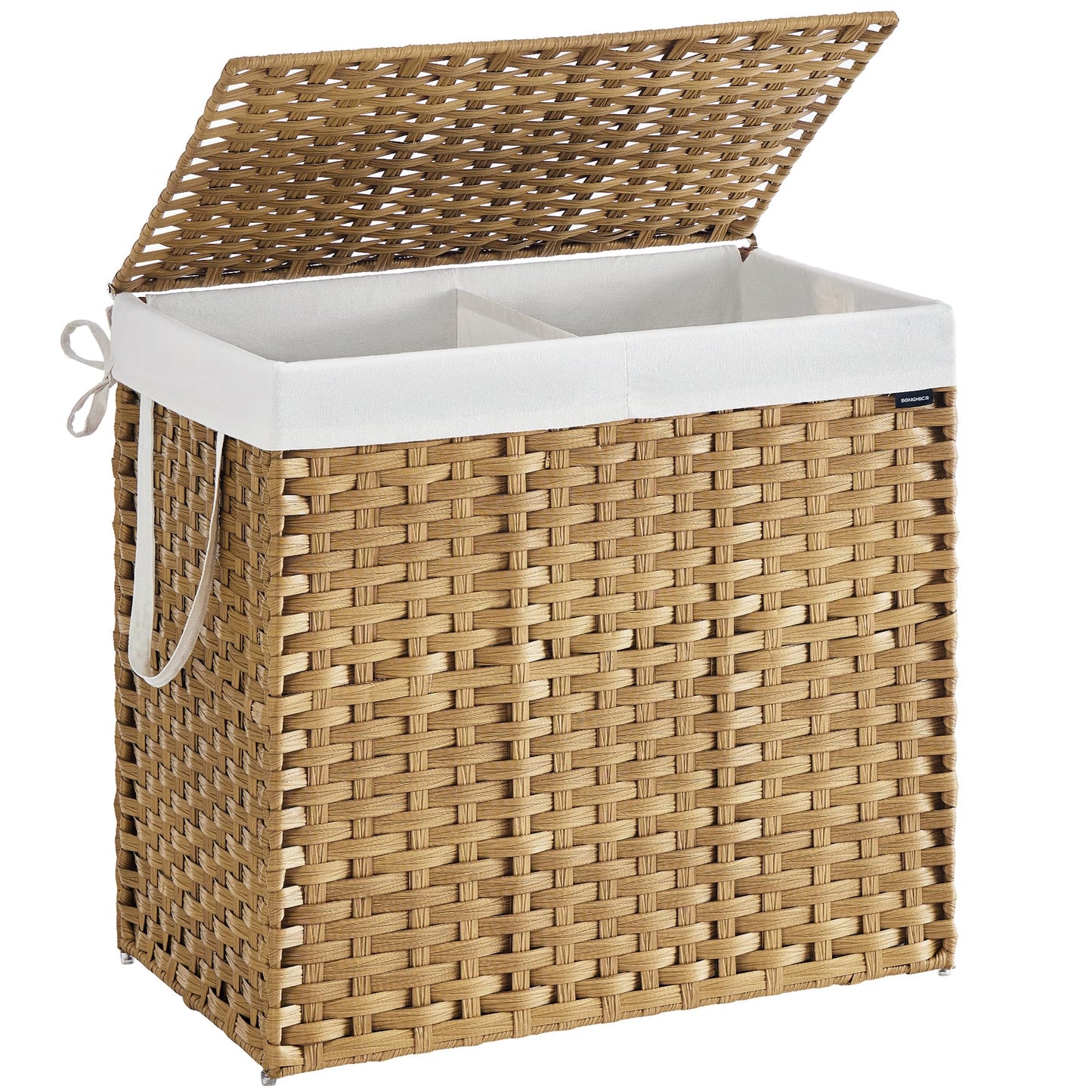 Slim Rattan Laundry Hamper with Lid