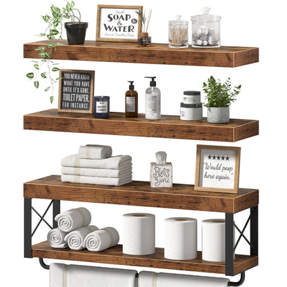 Floating Bathroom Shelves Over Toilet Storage
