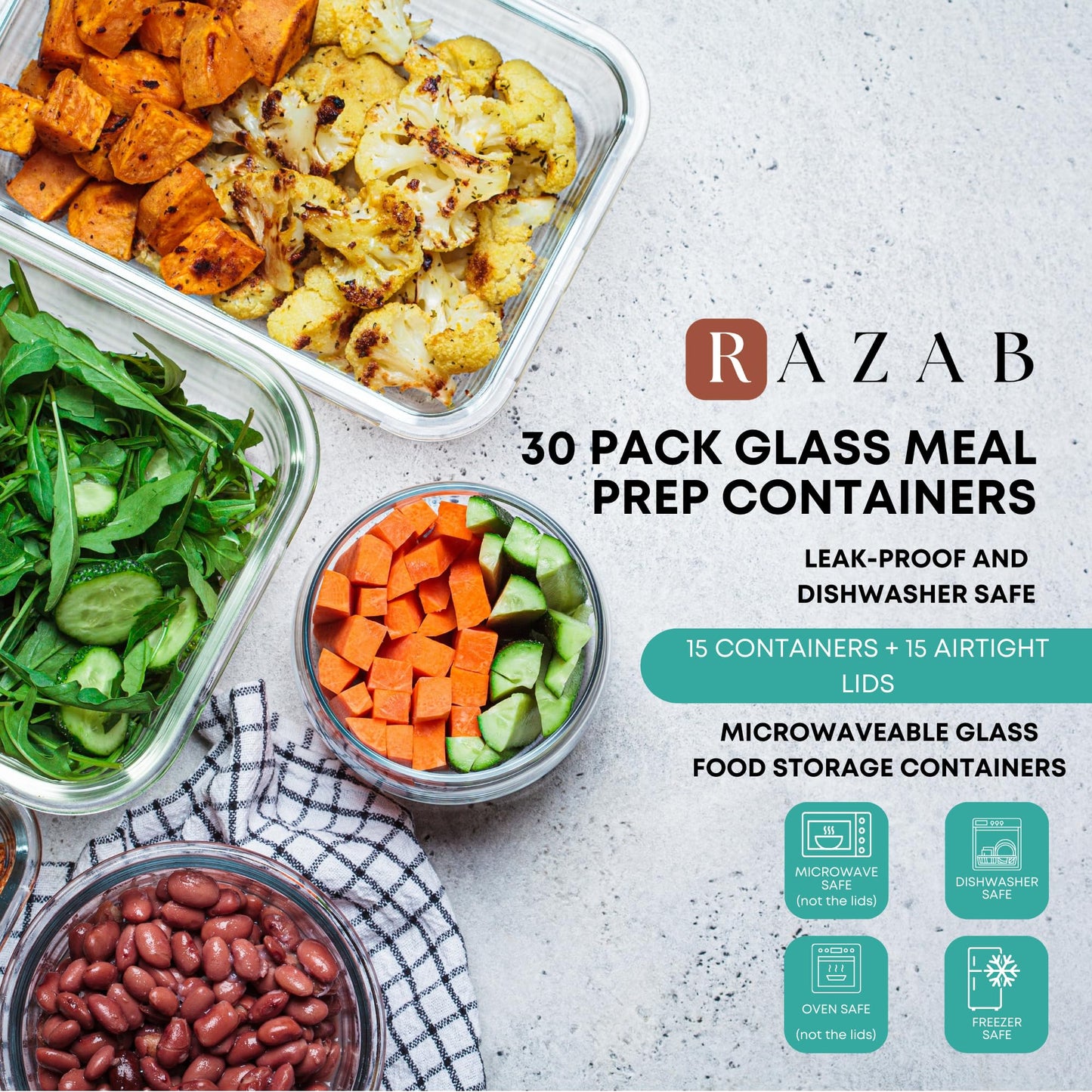 Glass Food Storage Containers Set with Lids