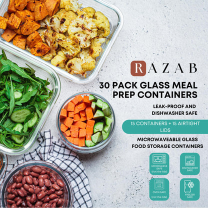 Glass Food Storage Containers Set with Lids