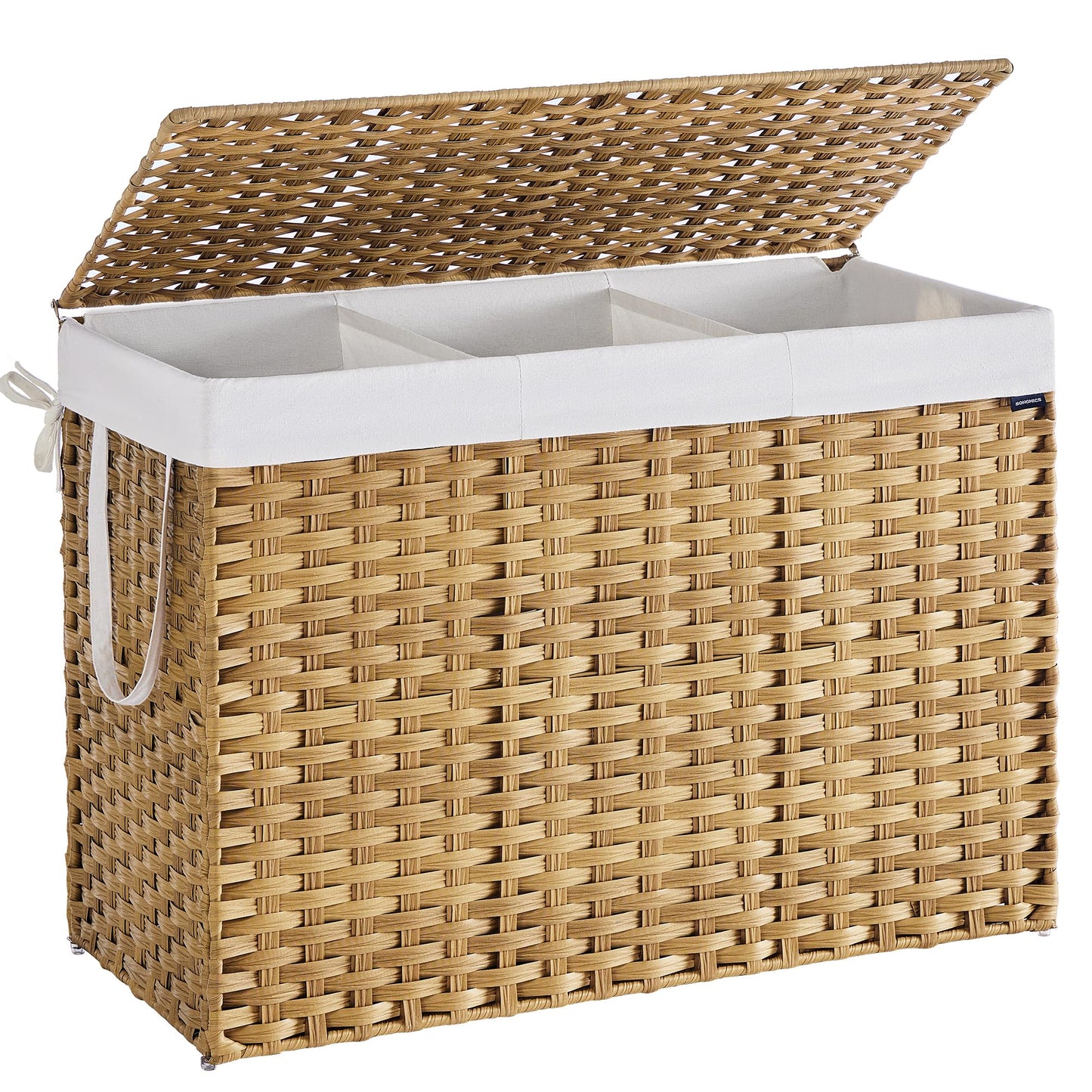 Slim Rattan Laundry Hamper with Lid