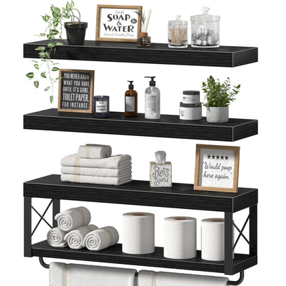 Floating Bathroom Shelves Over Toilet Storage