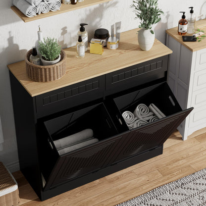 Double Tilt Out Laundry Hamper Cabinet
