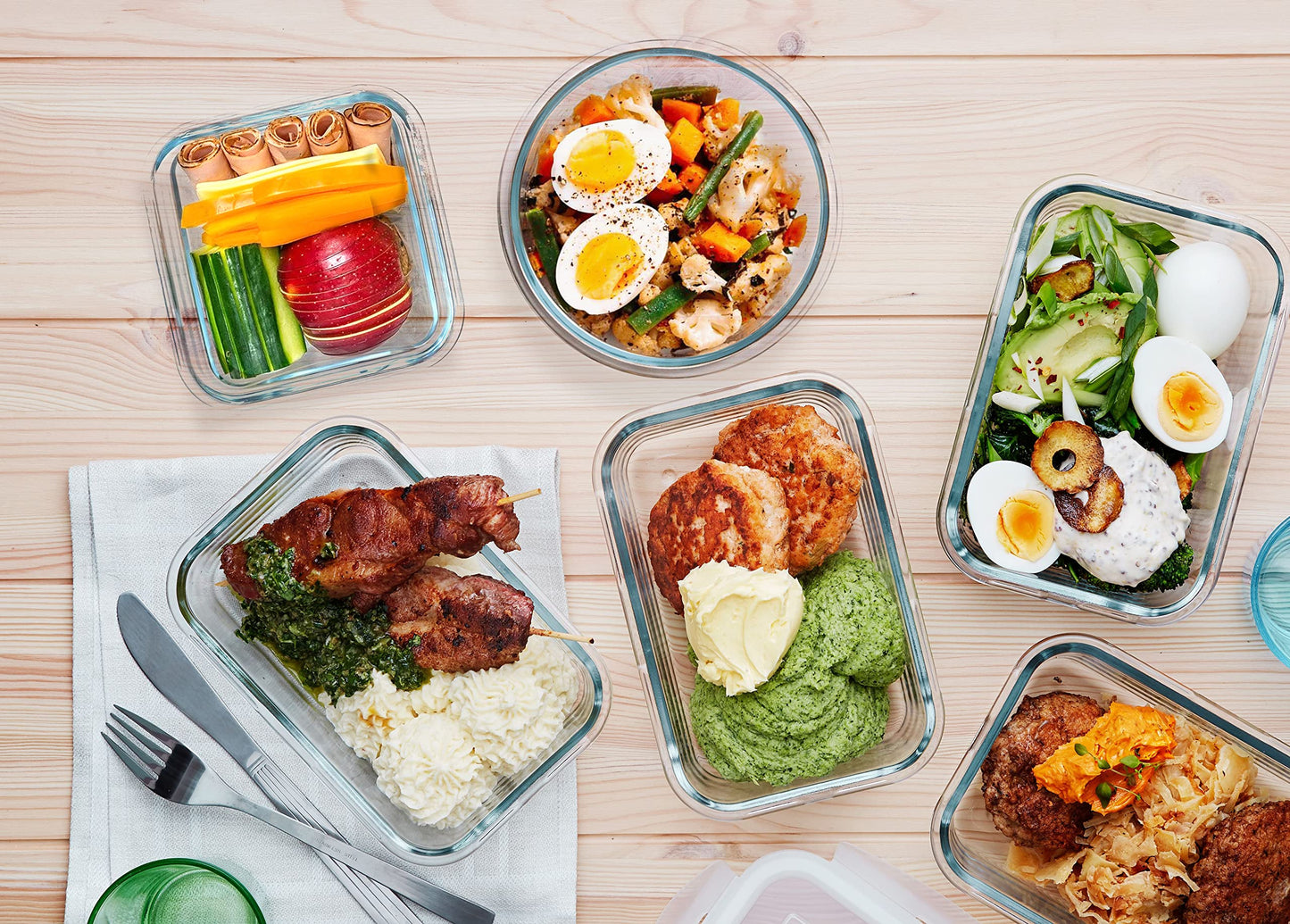 Glass Food Storage Containers Set with Lids