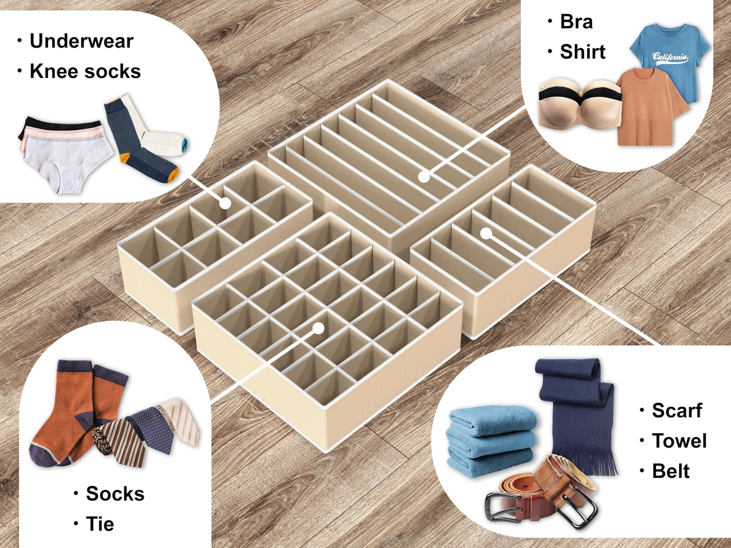 Simple Houseware Closet Underwear Drawer Organizer